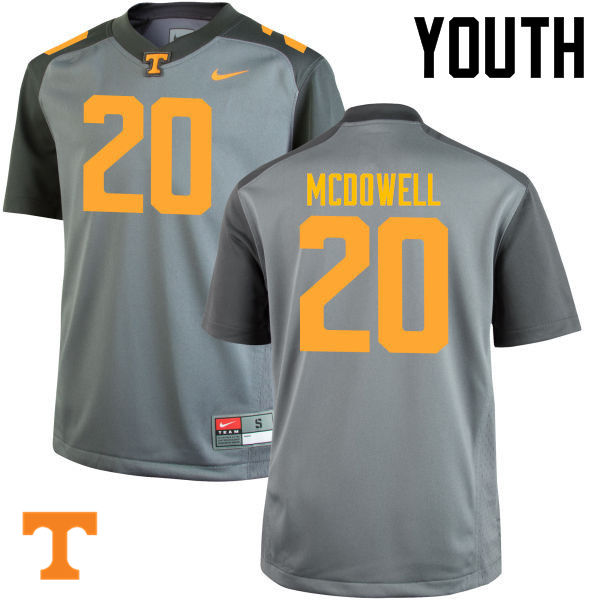 Youth #20 Cortez McDowell Tennessee Volunteers College Football Jerseys-Gray